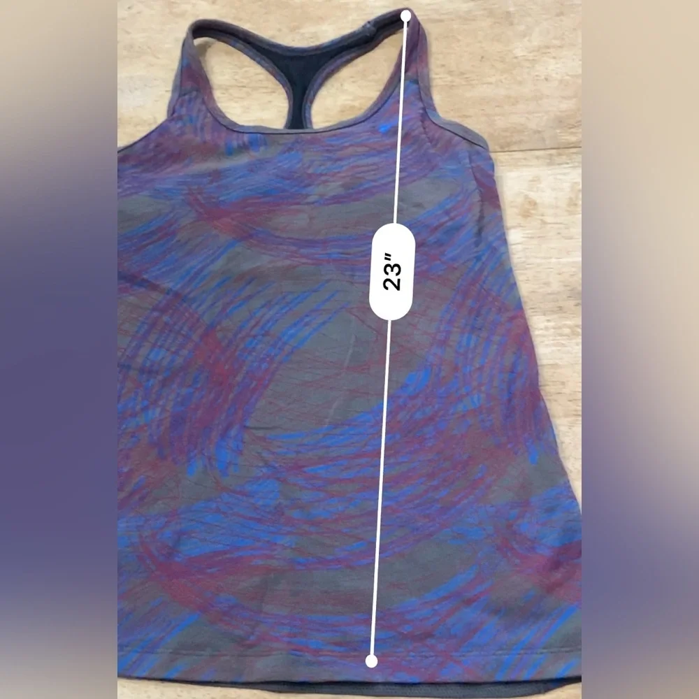 Nike Dri Fit Women’s M Multi Color Scribble Racerback Tank With‎ Sports Bra
